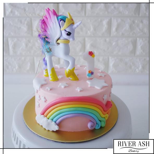Pony Over the Rainbow Cake
