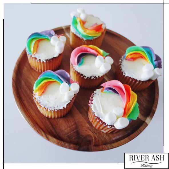 Rainbow Marshmallow Cupcakes