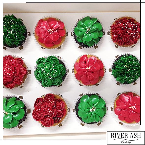 Xmas Floral Cupcake Set
